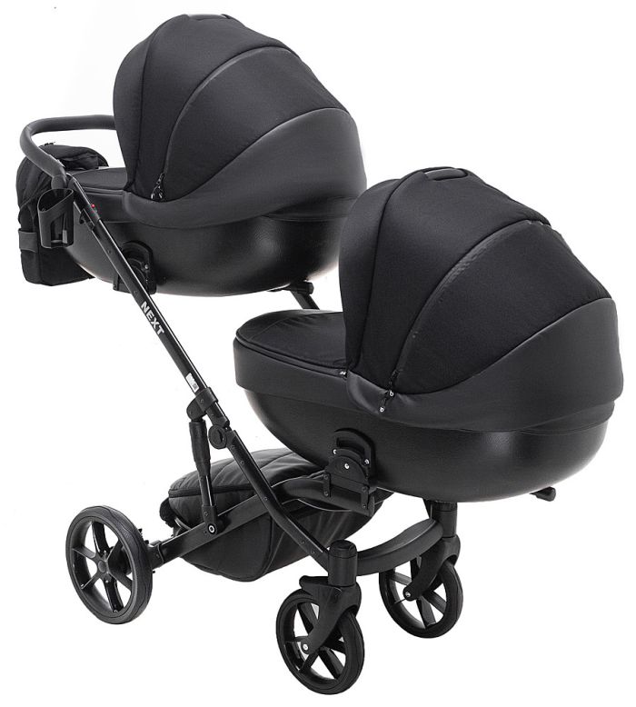 Коляска 2 в 1 для двойни Bair Next DUO Soft 02 черный
