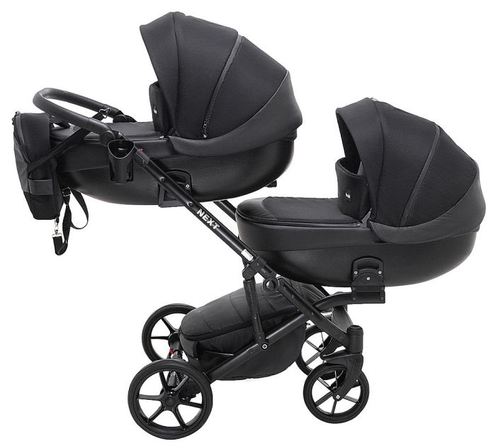 Коляска 2 в 1 для двойни Bair Next DUO Soft 02 черный