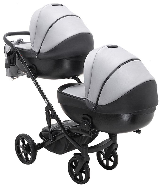 Коляска 2 в 1 для двойни Bair Next DUO Soft 31 серый