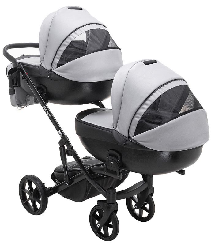 Коляска 2 в 1 для двойни Bair Next DUO Soft 31 серый