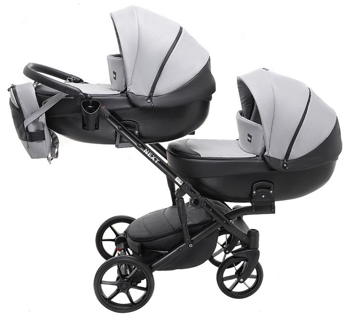 Коляска 2 в 1 для двойни Bair Next DUO Soft 31 серый