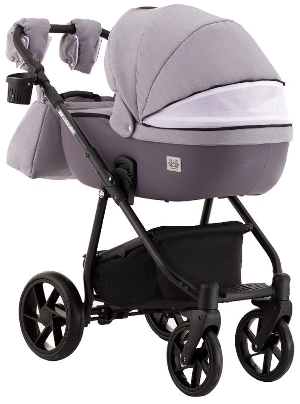 Коляска 2 в 1 Adamex Hybryd Plus BR228 серый - сиреневая кожа (выдавленная точка)