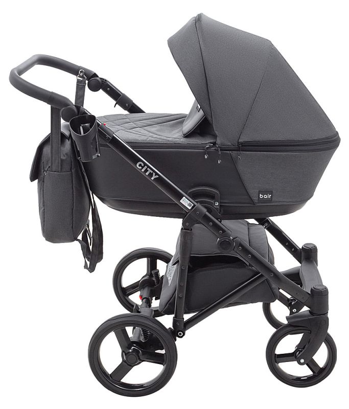 Коляска 2 в 1 Bair City Soft 222 черный - черная кожа