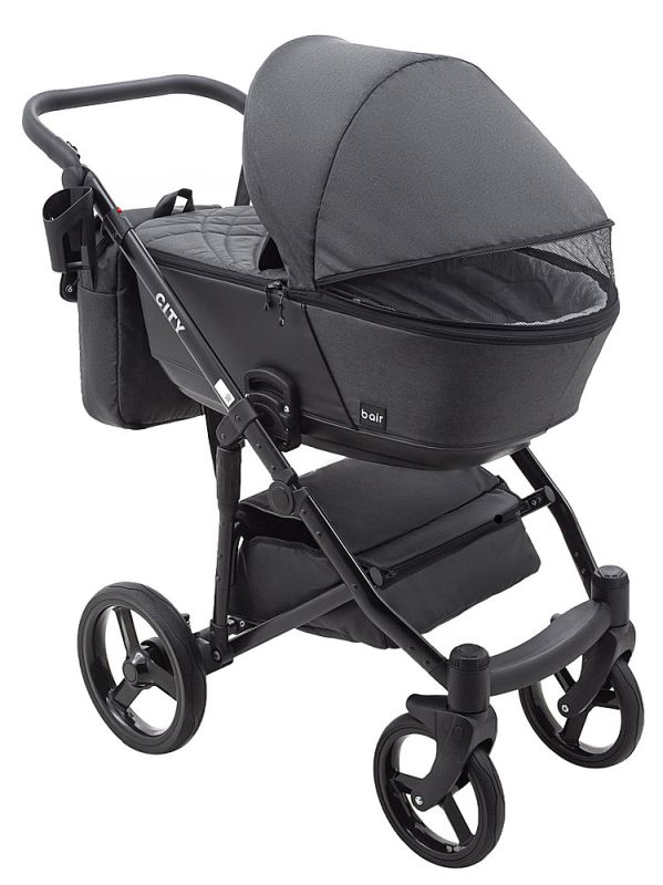 Коляска 2 в 1 Bair City Soft 222 черный - черная кожа