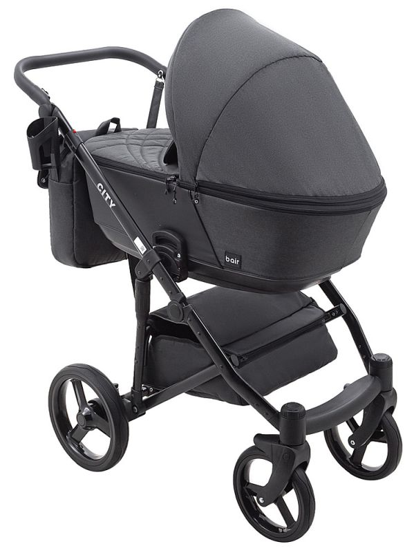 Коляска 2 в 1 Bair City Soft 222 черный - черная кожа