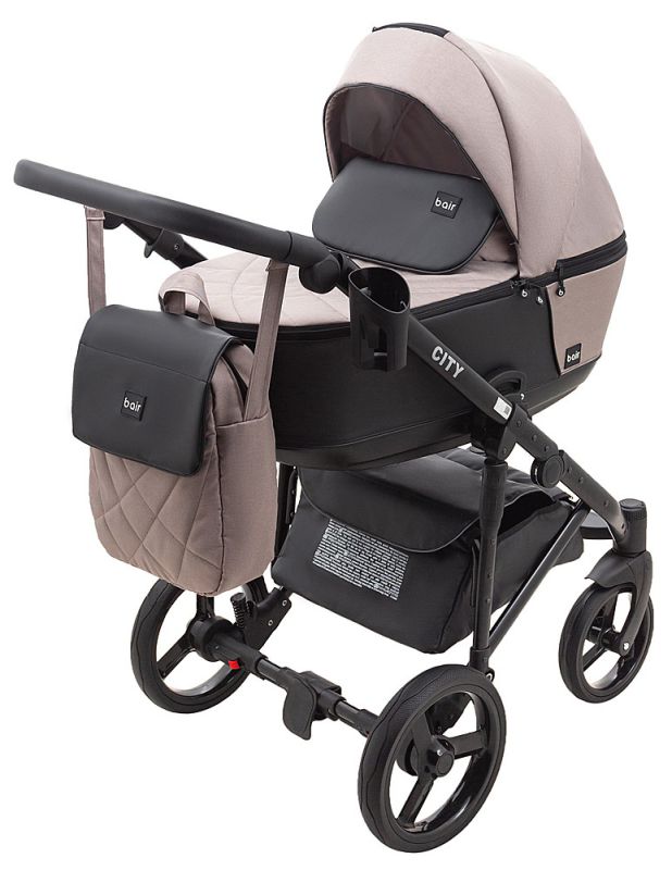Коляска 2 в 1 Bair City Soft 455 капучино - чорна шкіра