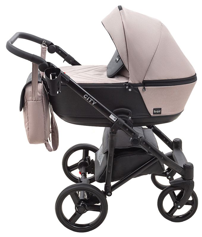 Коляска 2 в 1 Bair City Soft 455 капучино - чорна шкіра