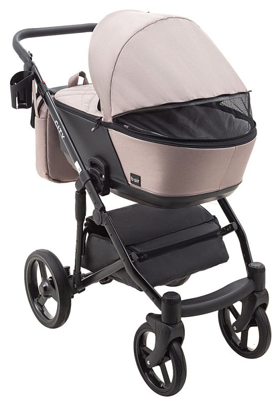 Коляска 2 в 1 Bair City Soft 455 капучино - чорна шкіра