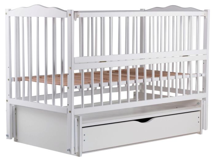 Кровать Babyroom Радуга маятник, ящик, откидной бок DVMYO-3  бук белый