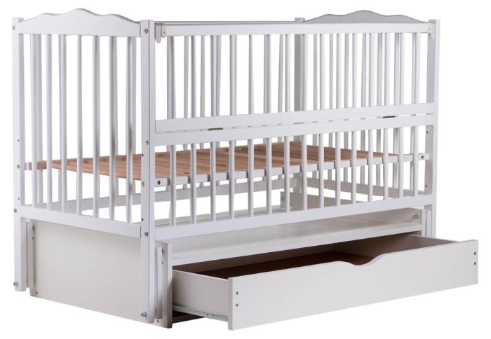 Кровать Babyroom Радуга маятник, ящик, откидной бок DVMYO-3  бук белый