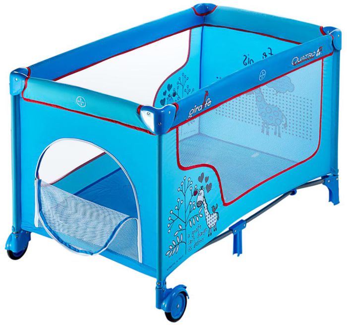 Манеж-кровать Quatro Giraffe P610SR blue