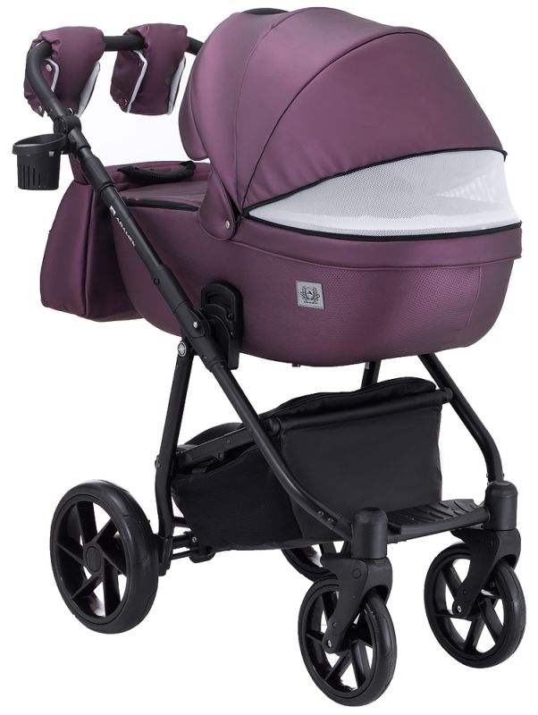 Коляска 2 в 1 Adamex Hybryd Plus кожа 100% Y233CZ фиолетовый (перламутр)