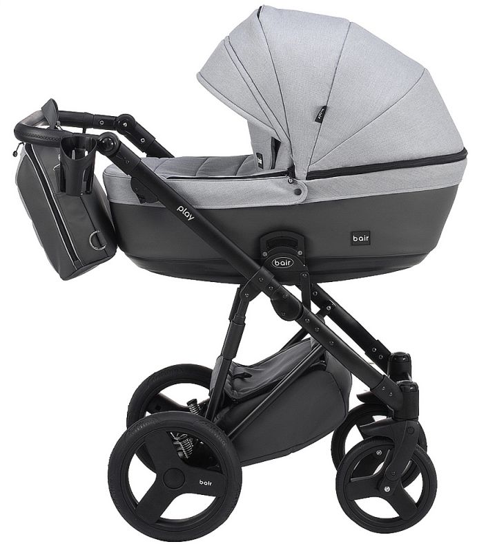 Коляска 2 в 1 Bair Play Plus Soft BPS-218 сірий - графіт (шкіра)