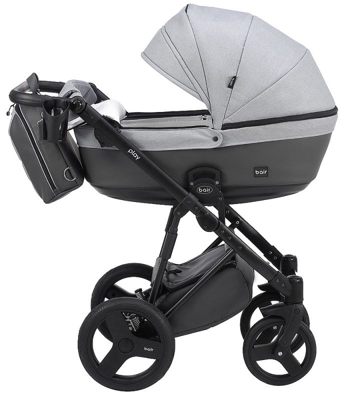 Коляска 2 в 1 Bair Play Plus Soft BPS-218 сірий - графіт (шкіра)