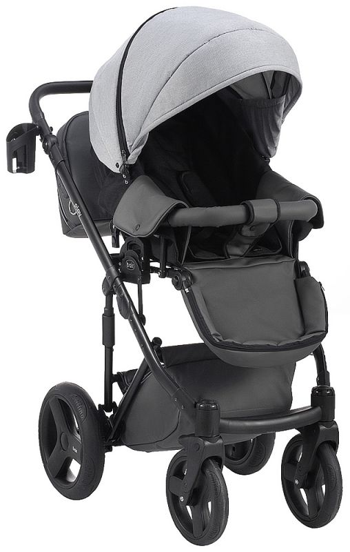 Коляска 2 в 1 Bair Play Plus Soft BPS-218 сірий - графіт (шкіра)