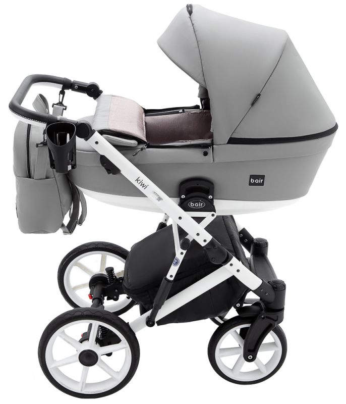 Коляска 2 в 1 Bair Kiwi White ECO BKW-15 серый