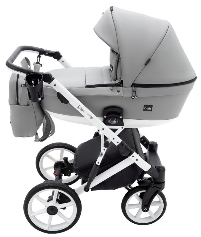 Коляска 2 в 1 Bair Kiwi White ECO BKW-15 серый