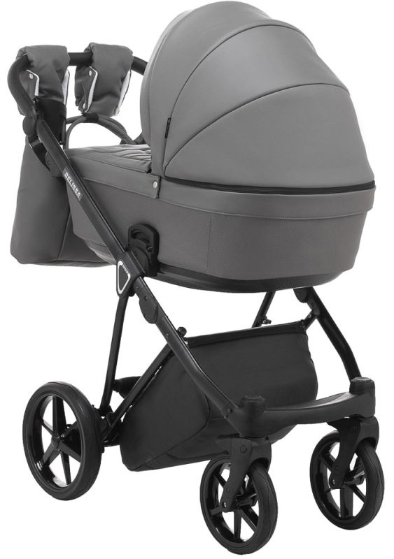 Коляска 2 в 1 Adamex Belissa ECO кожа 100% SA-4 темно-серый