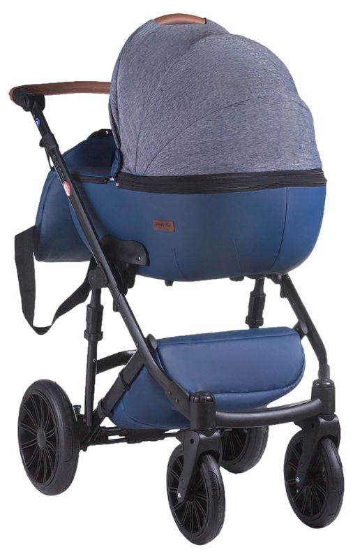 Коляска 2 в 1 Everflo Soft джинс-шкіра S-24 графіт джинс (з синім відливом) - темно-синя шкіра