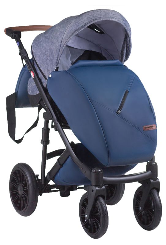 Коляска 2 в 1 Everflo Soft джинс-шкіра S-24 графіт джинс (з синім відливом) - темно-синя шкіра