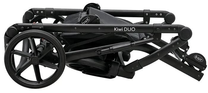 Коляска 2 в 1 для двойни Bair Kiwi DUO Soft BKP-218 серый