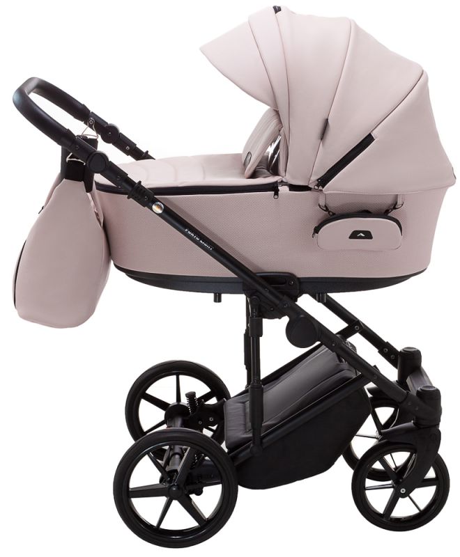 Коляска 2 в 1 Adamex Porto Light ECO кожа 100% SA-15 розовый (пудра)