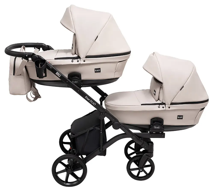 Коляска 2 в 1 для двойни Bair Kiwi DUO ECO BKD-33-1 капучино