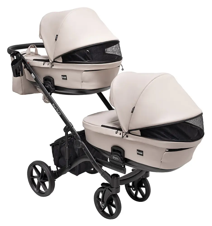 Коляска 2 в 1 для двойни Bair Kiwi DUO ECO BKD-33-1 капучино