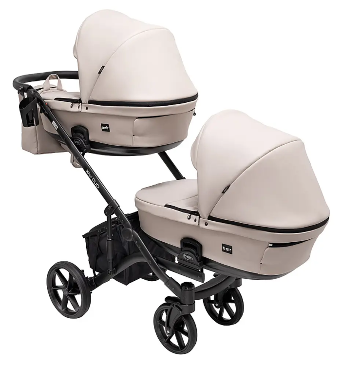 Коляска 2 в 1 для двойни Bair Kiwi DUO ECO BKD-33-1 капучино
