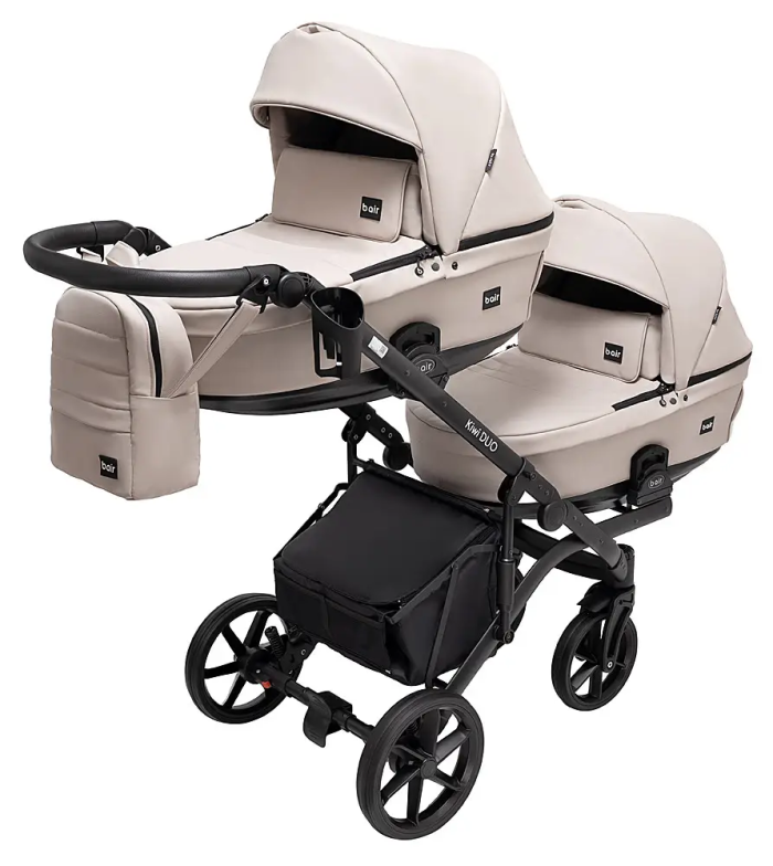 Коляска 2 в 1 для двойни Bair Kiwi DUO ECO BKD-33-1 капучино
