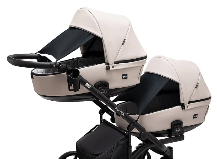 Коляска 2 в 1 для двойни Bair Kiwi DUO ECO BKD-33-1 капучино
