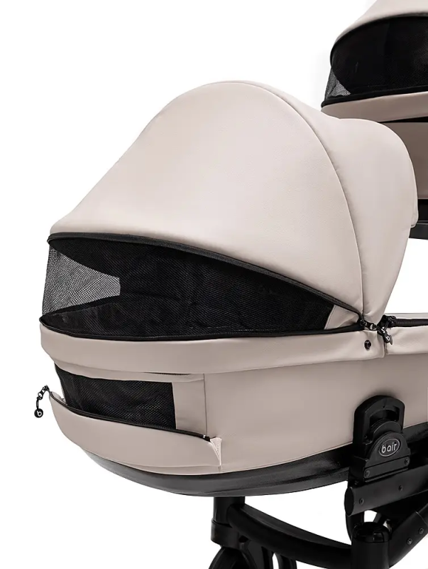 Коляска 2 в 1 для двойни Bair Kiwi DUO ECO BKD-33-1 капучино