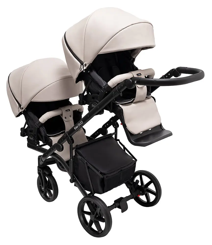 Коляска 2 в 1 для двойни Bair Kiwi DUO ECO BKD-33-1 капучино