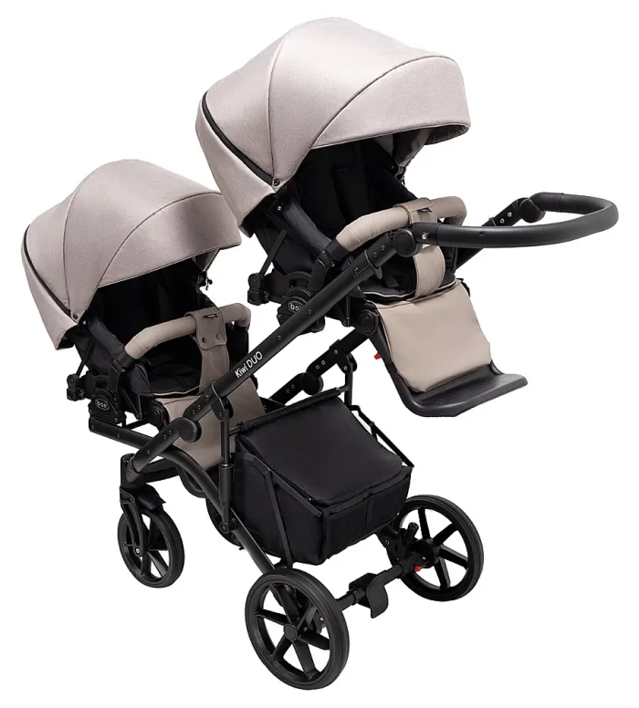 Коляска 2 в 1 для двойни Bair Kiwi DUO Soft BKD-455 капучино