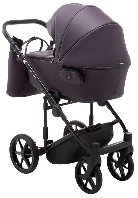 Коляска 2 в 1 Adamex Porto Light ECO кожа 100% SA-14 фиолетовый