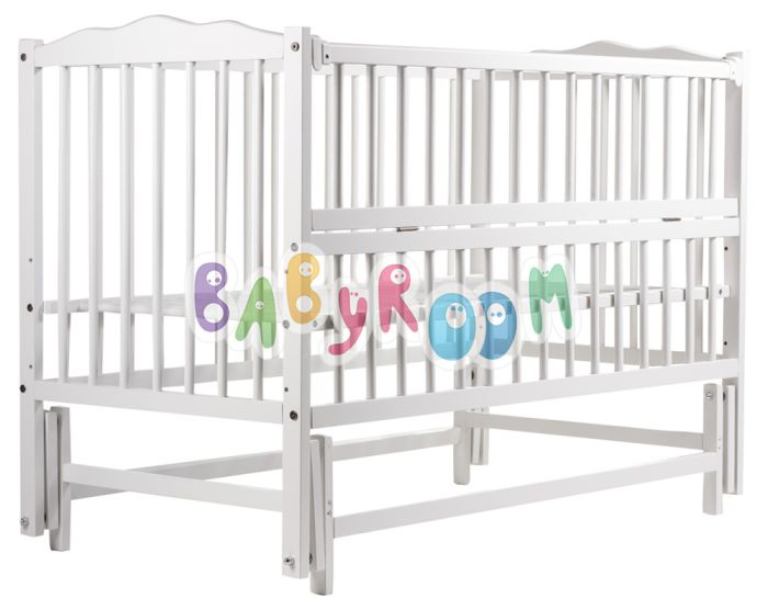Ліжко Babyroom Веселка маятник, відкидний бік DVMO-2 бук білий