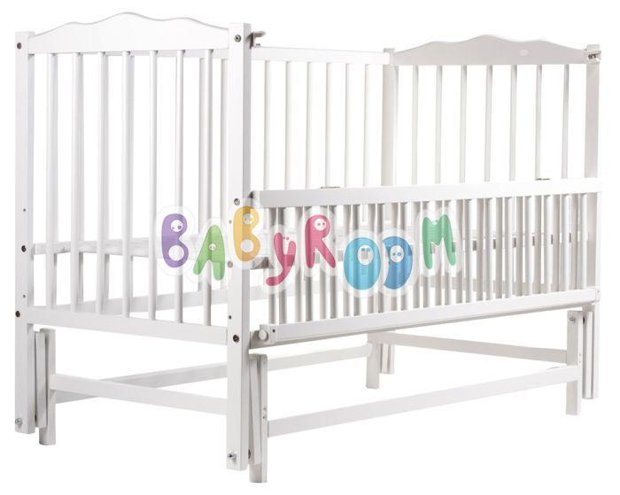 Ліжко Babyroom Веселка маятник, відкидний бік DVMO-2 бук білий