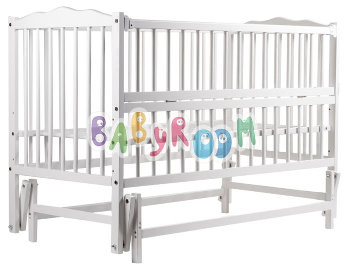 Ліжко Babyroom Веселка маятник, відкидний бік DVMO-2 бук білий