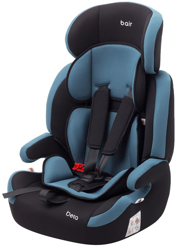 Автокресло Bair Beta 1/2/3 (9-36 кг) DB1929 черный - темно-бирюзовый