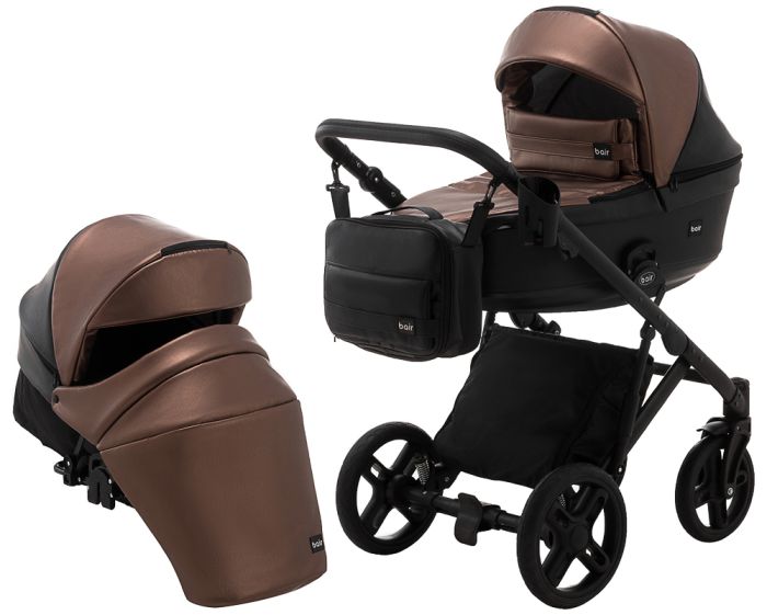 Коляска 2 в 1 Bair Kiwi кожа 100% BK-122 бронза