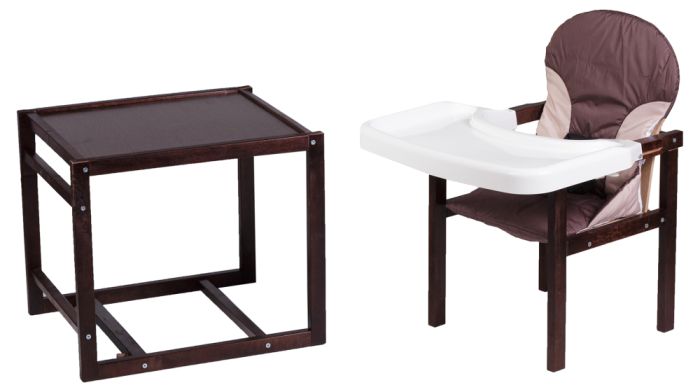 Стілець-трансформер Babyroom Поні-220 тонований пластикова стільниця шоколад-бежевий