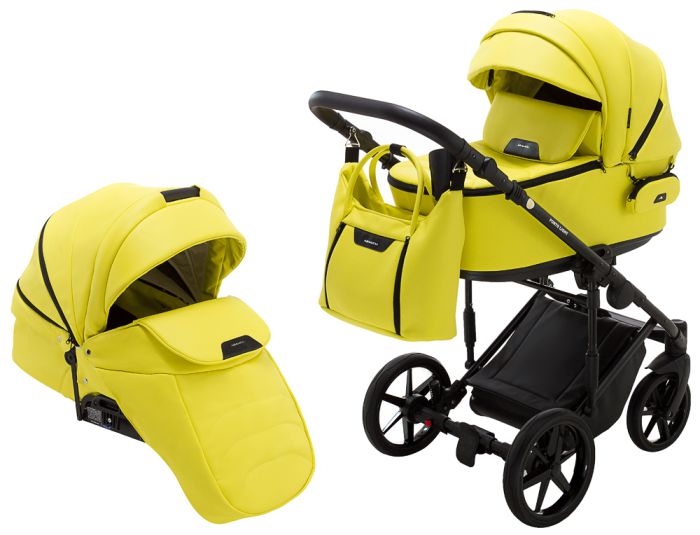 Коляска 2 в 1 Adamex Porto Light ECO шкіра 100% SA-22 жовтий