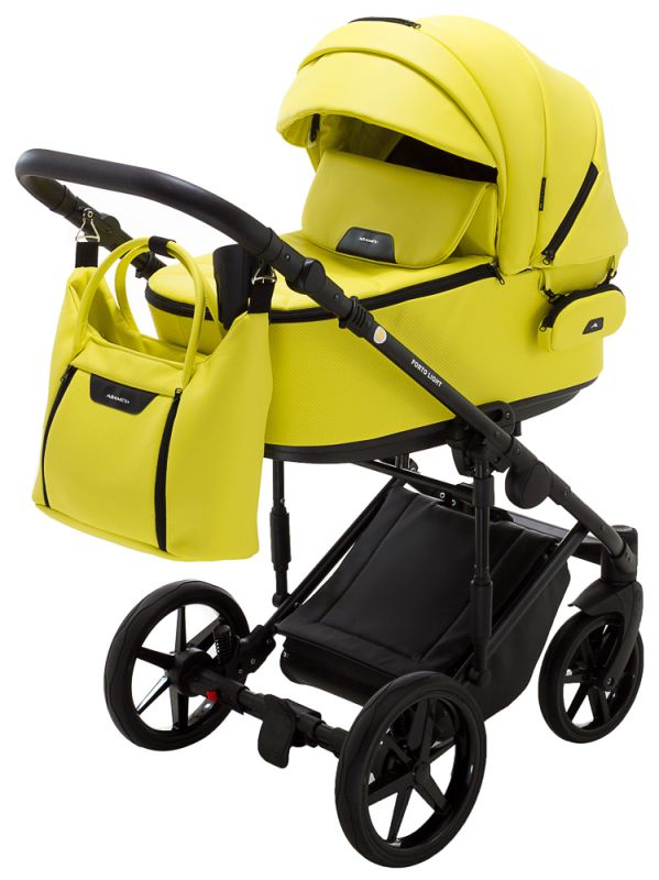 Коляска 2 в 1 Adamex Porto Light ECO шкіра 100% SA-22 жовтий