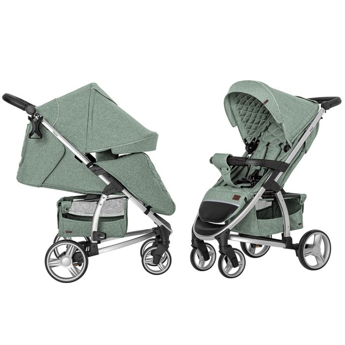 Коляска прогулочная CARRELLO Vista CRL-8505 Olive Green в льне +дождевик L