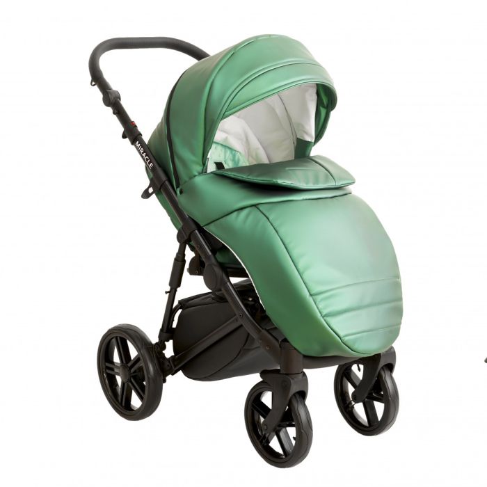 Коляска 2 в 1 Broco Miracle Black (green, зеленый)