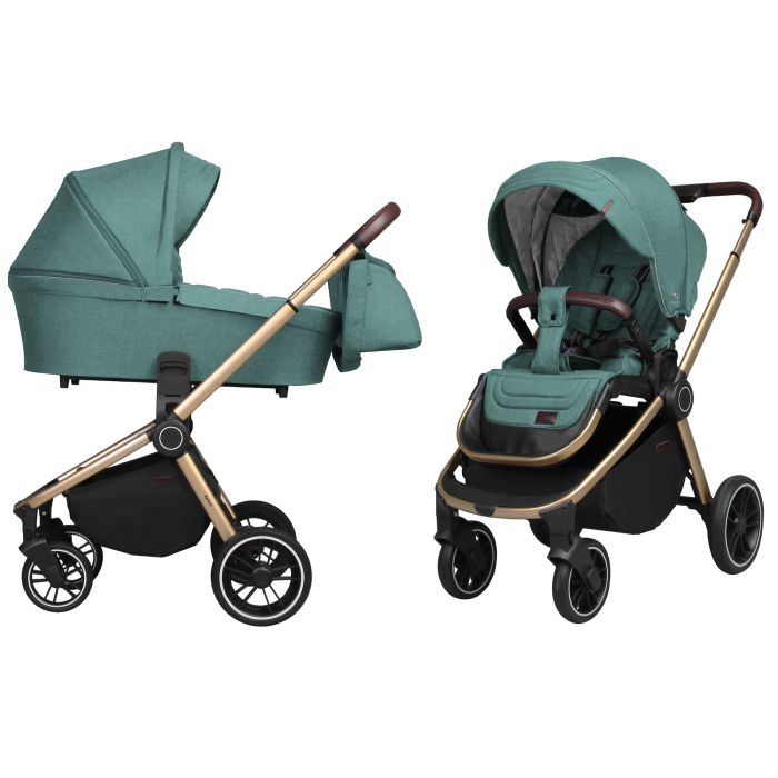 Коляска 2 в 1 CARRELLO Epica CRL-8510 Tea Green + дощовик золота (бронзова) рама