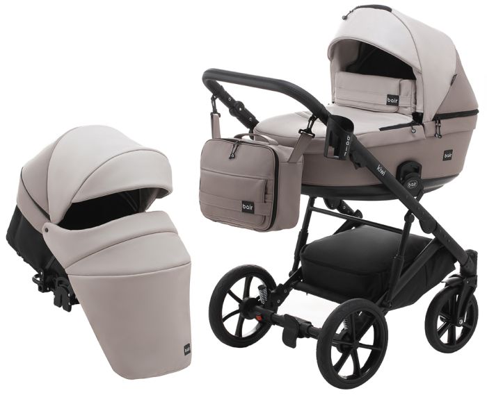Коляска 2 в 1 Bair Kiwi кожа 100% BK-14/13 беж - капучино