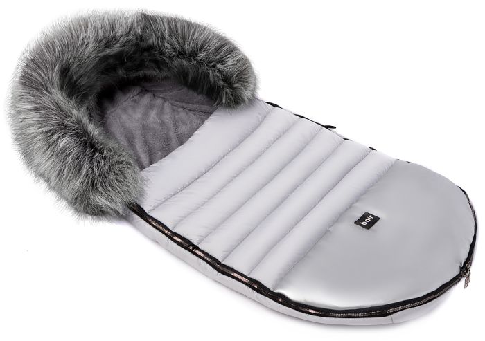 Зимовий конверт Bair Polar premium сірий - срібло шкіра