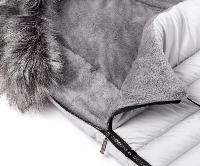 Зимовий конверт Bair Polar premium сірий - срібло шкіра