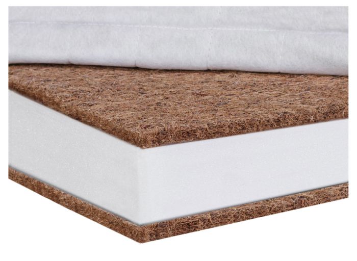 Матрас Babyroom Aloe Vera (кокос, поролон, кокос) - 7 см.  белый